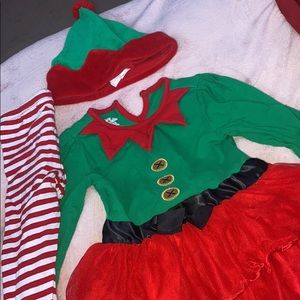 24m Christmas outfit w/ hat and leggings